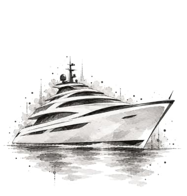Illustration of a superyacht